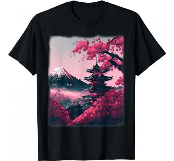 Japanese Vaporwave Art Cherry Blossom Aesthetic T-Shirt Japanese Vaporwave Art Cherry Blossom Aesthetic T-Shirt